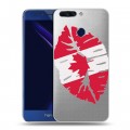 Полупрозрачный дизайнерский пластиковый чехол для Huawei Honor 8 Pro Флаг Канады