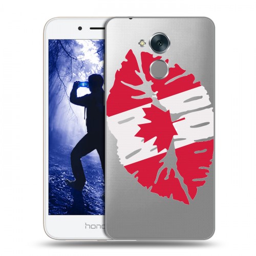 Полупрозрачный дизайнерский пластиковый чехол для Huawei Honor 6A Флаг Канады