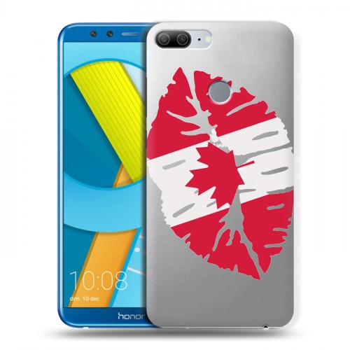 Полупрозрачный дизайнерский пластиковый чехол для Huawei Honor 9 Lite Флаг Канады