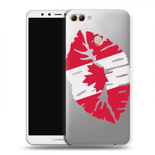 Полупрозрачный дизайнерский пластиковый чехол для Huawei Y9 (2018) Флаг Канады