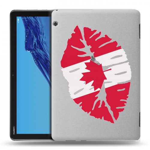 Полупрозрачный дизайнерский силиконовый с усиленными углами чехол для Huawei MediaPad T5 Флаг Канады