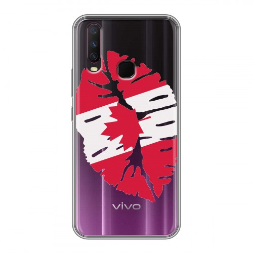 Полупрозрачный дизайнерский силиконовый чехол для Vivo Y17 Флаг Канады