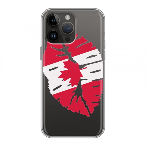 Полупрозрачный дизайнерский пластиковый чехол для Iphone 14 Pro Max Флаг Канады