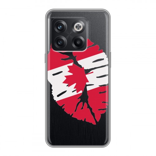 Полупрозрачный дизайнерский пластиковый чехол для OnePlus 10T Флаг Канады