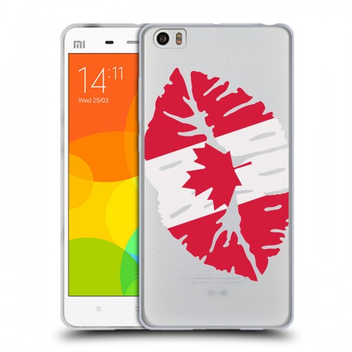 Полупрозрачный дизайнерский силиконовый чехол для Xiaomi Mi Note Флаг Канады