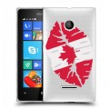 Полупрозрачный дизайнерский пластиковый чехол для Microsoft Lumia 435 Флаг Канады