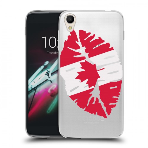 Полупрозрачный дизайнерский пластиковый чехол для Alcatel One Touch Idol 3 (4.7) Флаг Канады
