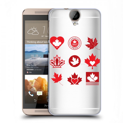 Полупрозрачный дизайнерский пластиковый чехол для HTC One E9+ Флаг Канады