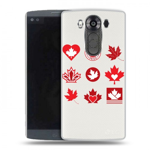 Полупрозрачный дизайнерский пластиковый чехол для LG V10 Флаг Канады