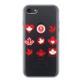 Полупрозрачный дизайнерский силиконовый чехол для Iphone 7 Флаг Канады