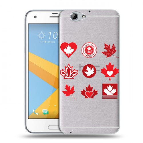 Полупрозрачный дизайнерский силиконовый чехол для HTC One A9S Флаг Канады