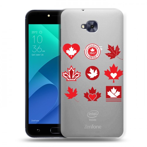 Полупрозрачный дизайнерский пластиковый чехол для ASUS ZenFone 4 Selfie Флаг Канады