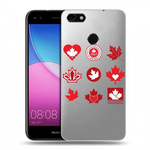 Полупрозрачный дизайнерский пластиковый чехол для Huawei Nova Lite (2017) Флаг Канады