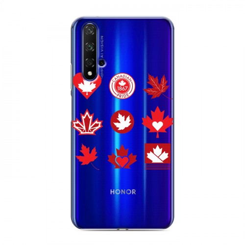 Полупрозрачный дизайнерский пластиковый чехол для Huawei Honor 20 Флаг Канады