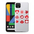 Полупрозрачный дизайнерский пластиковый чехол для Google Pixel 4 XL Флаг Канады