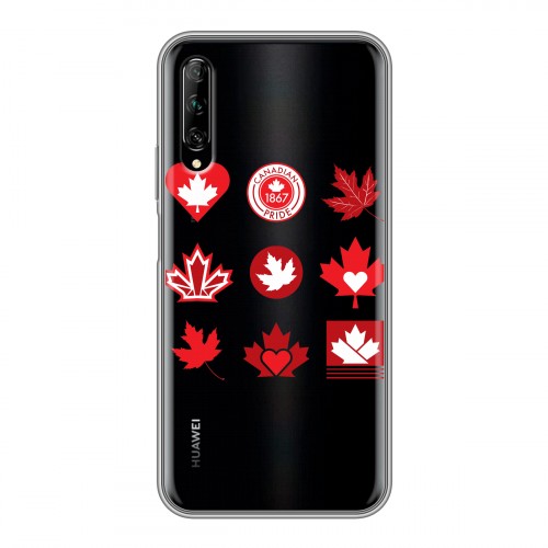 Полупрозрачный дизайнерский силиконовый чехол для Huawei Y9s Флаг Канады