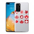 Полупрозрачный дизайнерский пластиковый чехол для Huawei P40 Флаг Канады