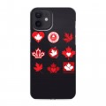 Полупрозрачный дизайнерский силиконовый чехол для Iphone 12 Флаг Канады