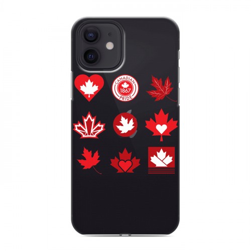 Полупрозрачный дизайнерский силиконовый чехол для Iphone 12 Флаг Канады