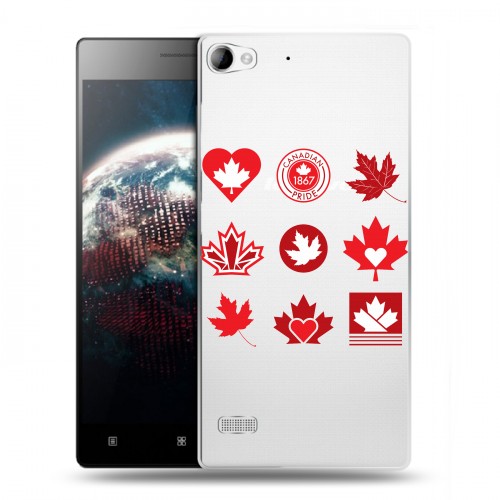 Полупрозрачный дизайнерский пластиковый чехол для Lenovo Vibe X2 Флаг Канады
