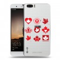 Полупрозрачный дизайнерский силиконовый чехол для Huawei Honor 6 Plus Флаг Канады