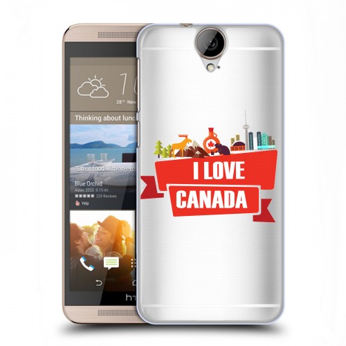 Полупрозрачный дизайнерский силиконовый чехол для HTC One E9+ Флаг Канады
