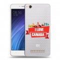 Полупрозрачный дизайнерский пластиковый чехол для Xiaomi RedMi 4A Флаг Канады