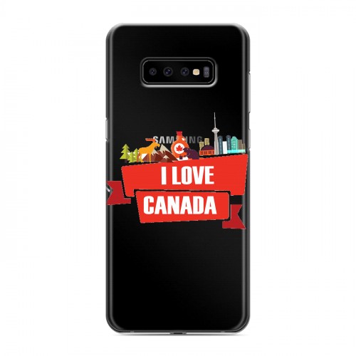Полупрозрачный дизайнерский пластиковый чехол для Samsung Galaxy S10 Plus Флаг Канады
