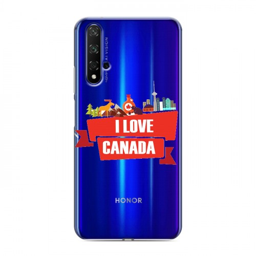 Полупрозрачный дизайнерский пластиковый чехол для Huawei Honor 20 Флаг Канады