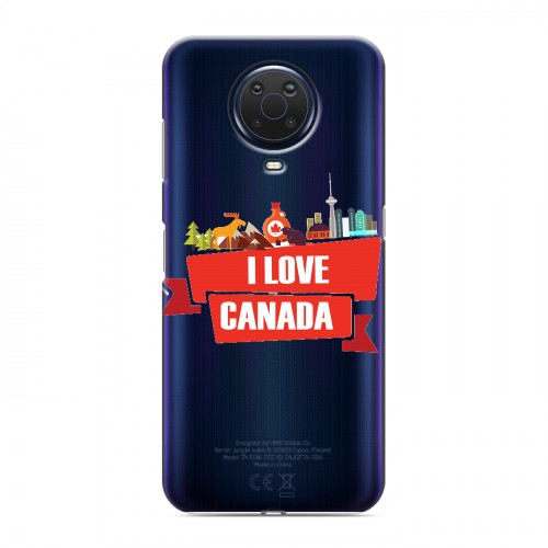 Полупрозрачный дизайнерский силиконовый чехол для Nokia G20 Флаг Канады
