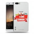 Полупрозрачный дизайнерский пластиковый чехол для Huawei Honor 6 Plus Флаг Канады