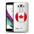 Полупрозрачный дизайнерский пластиковый чехол для LG G4 S Флаг Канады