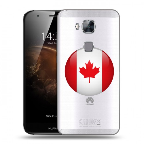 Полупрозрачный дизайнерский пластиковый чехол для Huawei G8 Флаг Канады