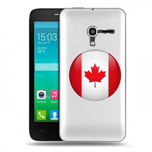 Полупрозрачный дизайнерский пластиковый чехол для Alcatel One Touch Pop D3 Флаг Канады