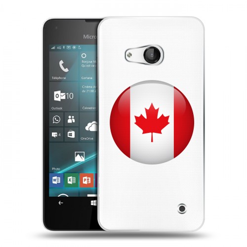 Полупрозрачный дизайнерский пластиковый чехол для Microsoft Lumia 550 Флаг Канады