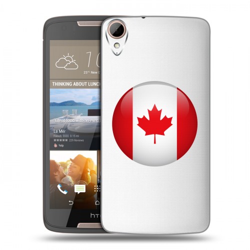 Полупрозрачный дизайнерский пластиковый чехол для HTC Desire 828 Флаг Канады