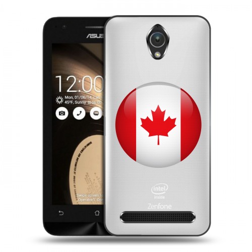 Полупрозрачный дизайнерский пластиковый чехол для ASUS ZenFone Go 4.5 Флаг Канады