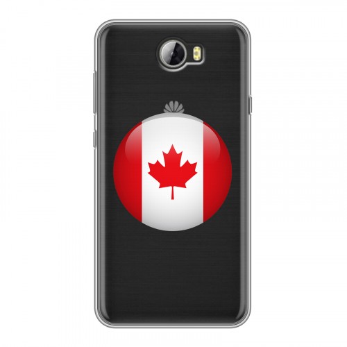 Полупрозрачный дизайнерский силиконовый чехол для Huawei Y5 II Флаг Канады