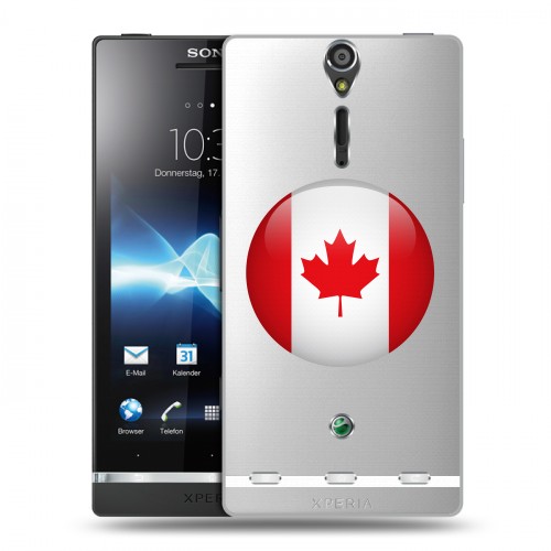 Полупрозрачный дизайнерский пластиковый чехол для Sony Xperia S Флаг Канады