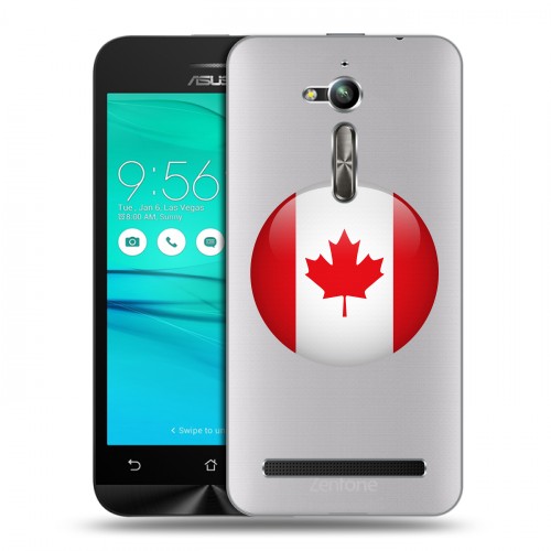Полупрозрачный дизайнерский пластиковый чехол для ASUS ZenFone Go ZB500KL Флаг Канады