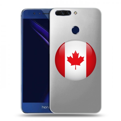 Полупрозрачный дизайнерский пластиковый чехол для Huawei Honor 8 Pro Флаг Канады