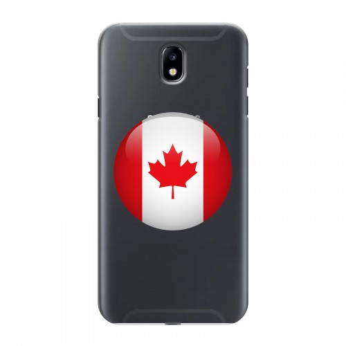 Полупрозрачный дизайнерский пластиковый чехол для Samsung Galaxy J7 (2017) Флаг Канады