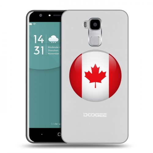 Полупрозрачный дизайнерский пластиковый чехол для Doogee Y6 Флаг Канады