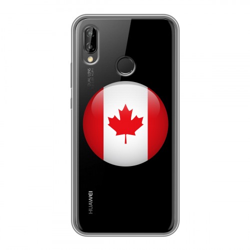 Полупрозрачный дизайнерский силиконовый чехол для Huawei P20 Lite Флаг Канады