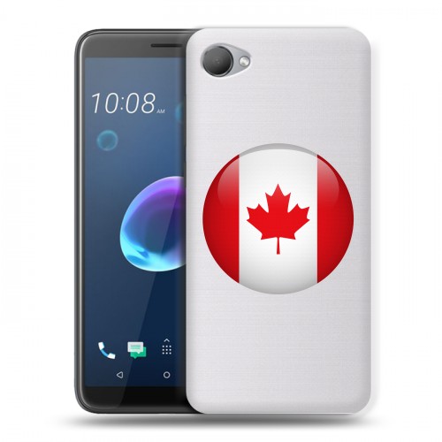 Полупрозрачный дизайнерский пластиковый чехол для HTC Desire 12 Флаг Канады
