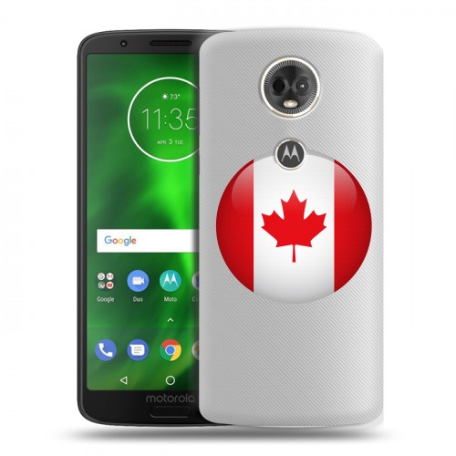 Полупрозрачный дизайнерский пластиковый чехол для Motorola Moto E5 Plus Флаг Канады
