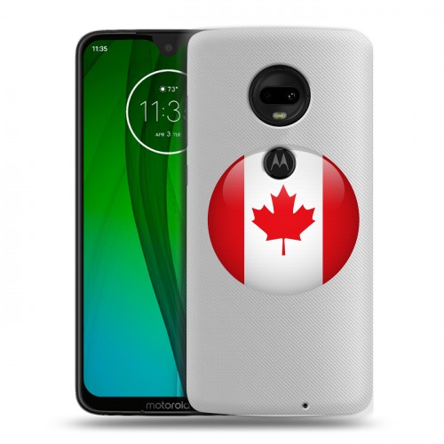 Полупрозрачный дизайнерский силиконовый чехол для Motorola Moto G7 Флаг Канады