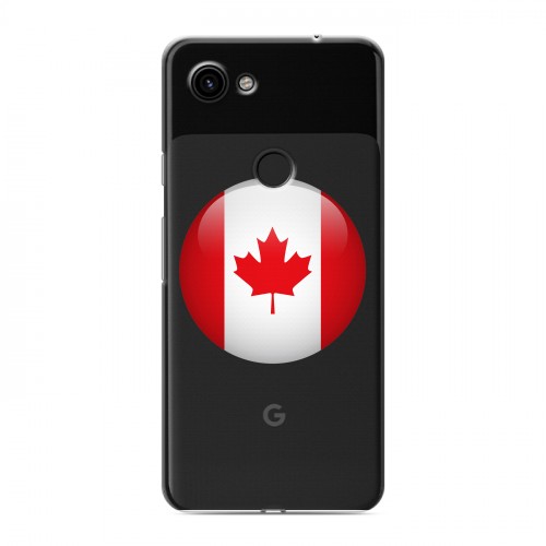 Полупрозрачный дизайнерский пластиковый чехол для Google Pixel 3a Флаг Канады