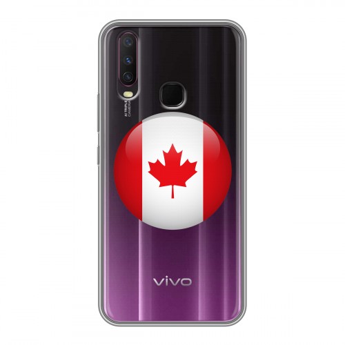 Полупрозрачный дизайнерский силиконовый чехол для Vivo Y17 Флаг Канады