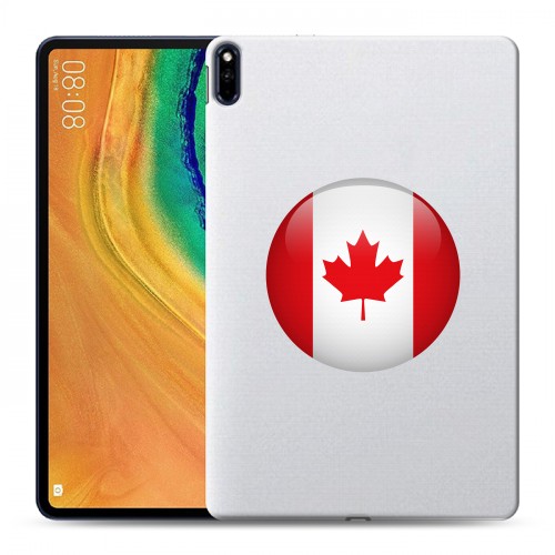 Полупрозрачный дизайнерский силиконовый с усиленными углами чехол для Huawei MatePad Pro Флаг Канады